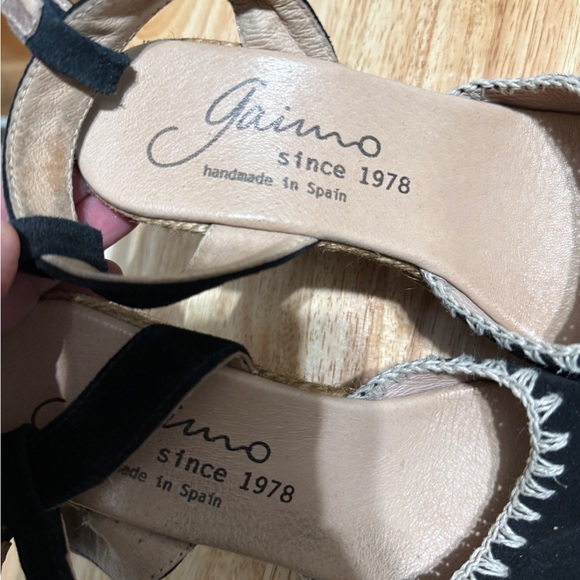 Gaimo Black Espadrille Wedges - Picture 6 of 8